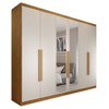 Guarda-Roupa Casal Madalena 6 Portas 6 Gavetas 100% Mdf com Espelho Peroba/Off White - Panorama Móveis
