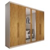 Guarda-Roupa Casal Madalena 6 Portas 6 Gavetas 100% Mdf com Espelho Off White/Peroba - Panorama Móveis