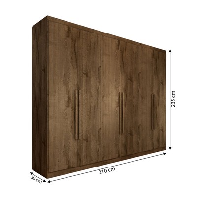 Guarda-Roupa Casal Madalena 6 Portas 6 Gavetas 100% Mdf Brauna - Panorama Móveis
