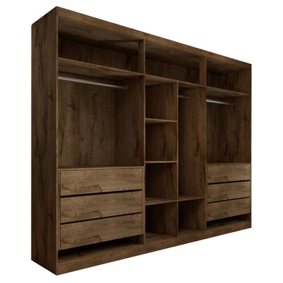 Guarda-Roupa Casal Madalena 6 Portas 6 Gavetas 100% Mdf Brauna - Panorama Móveis