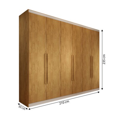 Guarda-Roupa Casal Madalena 6 Portas 6 Gavetas 100% Mdf Peroba - Panorama Móveis