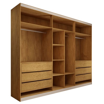 Guarda-Roupa Casal Madalena 6 Portas 6 Gavetas 100% Mdf Peroba - Panorama Móveis