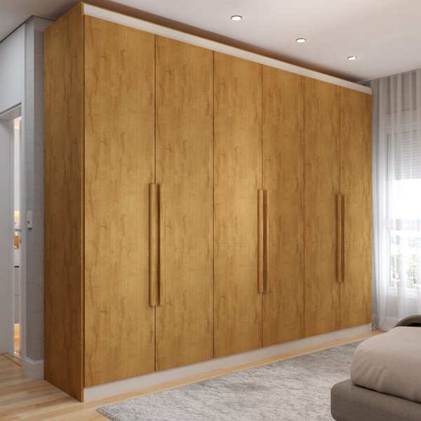 Guarda-Roupa Casal Madalena 6 Portas 6 Gavetas 100% Mdf Peroba - Panorama Móveis