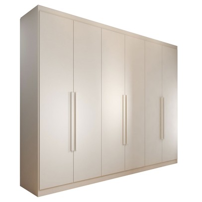 Guarda-Roupa Casal Madalena 6 Portas 6 Gavetas 100% Mdf Off White - Panorama Móveis