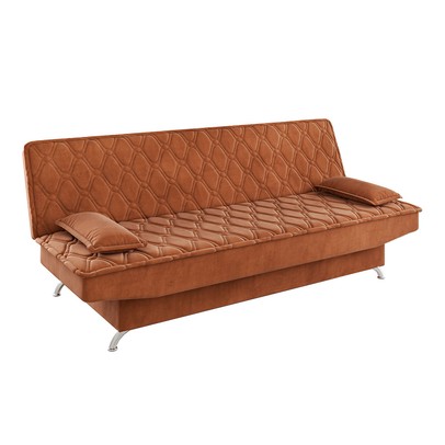 Sofá Cama 3 Lugares Polaris Retrátil Veludo Terracota - Vian
