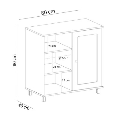 Aparador Charlotte 1 Porta Cinamomo/Off White - Artely Móveis