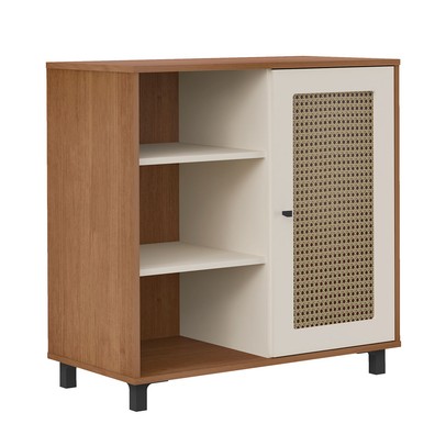 Aparador Charlotte 1 Porta Cinamomo/Off White - Artely Móveis