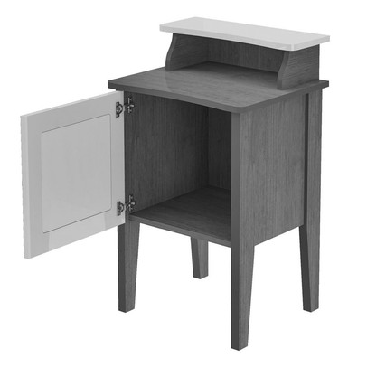 Mesa de Canto/Cabeceira Charlotte 1 Porta 100% Mdf Cinamomo/Off White Artely Móveis