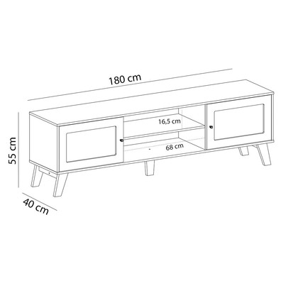 Rack para TV Até 75 Polegadas Charlotte 2 Portas Cinamomo/Off White - Artely Móveis