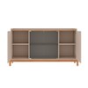 Balcão Buffet Bari 4 Portas 3 Prateleiras com Vidro Off White/Cedro - Casa D
