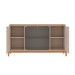 Balcão Buffet Bari 4 Portas 3 Prateleiras com Vidro Off White/Cedro - Casa D