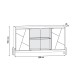 Balcão Buffet Bari 4 Portas 3 Prateleiras com Vidro Off White/Cedro - Casa D