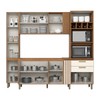 Cozinha Compacta 10 Portas 2 Gavetas com Vidro Nature/Off White - Briz