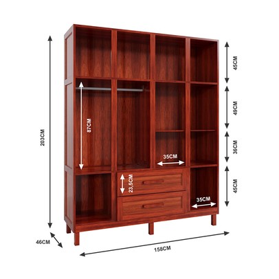 Guarda-Roupa Alagoas 10 Portas 2 Gavetas 5 Prateleiras com Espelho Mel - Rodmóveis