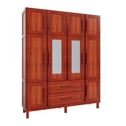 Guarda-Roupa Alagoas 10 Portas 2 Gavetas 5 Prateleiras com Espelho Mel - Rodmóveis