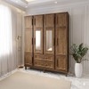 Guarda-Roupa Alagoas 10 Portas 2 Gavetas 5 Prateleiras com Espelho Imbuia Natural - Rodmóveis