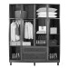 Guarda-Roupa Alagoas 10 Portas 2 Gavetas 5 Prateleiras com Espelho Imbuia Natural - Rodmóveis