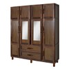 Guarda-Roupa Alagoas 10 Portas 2 Gavetas 5 Prateleiras com Espelho Imbuia Natural - Rodmóveis