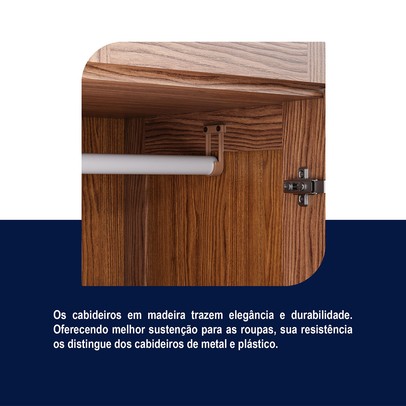 Guarda-Roupa Alagoas 10 Portas 2 Gavetas 5 Prateleiras com Espelho Ypê  - Rodmóveis