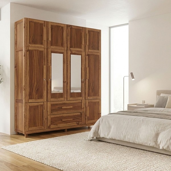 Guarda-Roupa Alagoas 10 Portas 2 Gavetas 5 Prateleiras com Espelho Ypê  - Rodmóveis