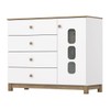 Cômoda Infantil Aconchego 1 Porta 4 Gavetas Branco/Jequitibá Hp - Henn