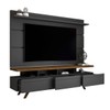 Rack com Painel para TV Até 72 Polegadas Armênia 3 Gavetas Black/Freijó - Panorama Móveis