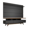 Rack com Painel para TV Até 72 Polegadas Armênia 3 Gavetas Black/Freijó - Panorama Móveis
