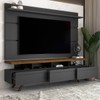 Rack com Painel para TV Até 72 Polegadas Armênia 3 Gavetas Black/Freijó - Panorama Móveis