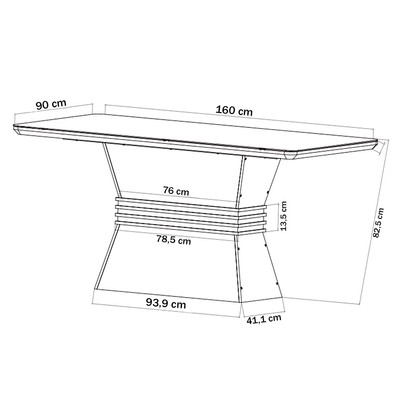 Mesa de Jantar 6 Lugares Brotherhood com Vidro Mel/Marfim/Off White - Panorama Móveis