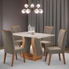 Mesa de Jantar 4 Lugares Bahrein Mel/Perola/Off White - Panorama Móveis