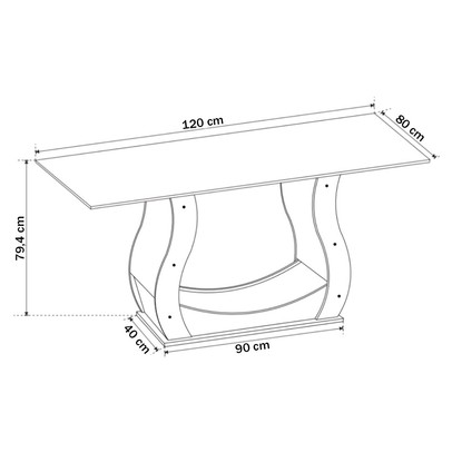 Mesa de Jantar 4 Lugares Catalunha Mel/Cinza/Grafite - Panorama Móveis