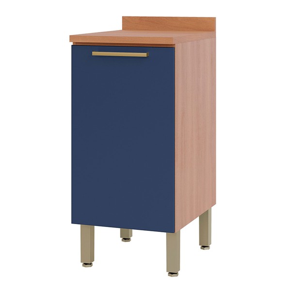 Balcão de Cozinha Sálvia 1 Porta 1 Prateleira Freijó/Azul - Telasul