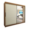 Guarda-Roupa Casal Castle Rock 100% Mdf 2 Portas 4 Gavetas com Espelho Freijo/Off White - Panorama Móveis