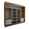 Guarda-Roupa Casal Castle Rock 100% Mdf 2 Portas 4 Gavetas com Espelho Freijo/Off White - Panorama Móveis