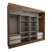 Guarda-Roupa Casal Castle Rock 100% Mdf 2 Portas 4 Gavetas com Espelho Freijo/Off White - Panorama Móveis