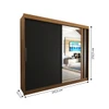 Guarda-Roupa Casal Castle Rock 100% Mdf 2 Portas 4 Gavetas com Espelho Freijo/Nero - Panorama Móveis