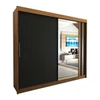 Guarda-Roupa Casal Castle Rock 100% Mdf 2 Portas 4 Gavetas com Espelho Freijo/Nero - Panorama Móveis