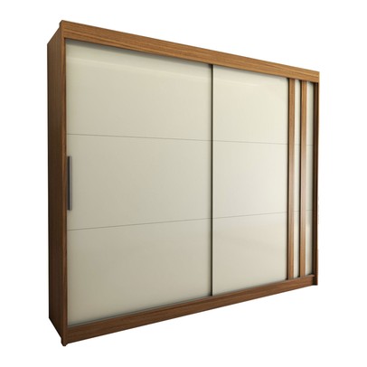 Guarda-Roupa Casal Castle Rock 100% Mdf 2 Portas 4 Gavetas Freijó/Off White - Panorama Móveis