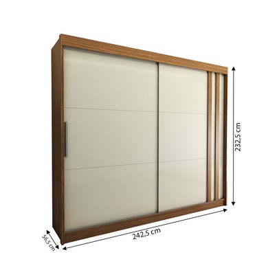 Guarda-Roupa Casal Castle Rock 100% Mdf 2 Portas 4 Gavetas Freijó/Off White - Panorama Móveis