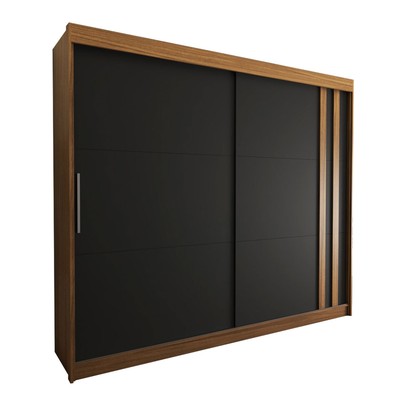 Guarda-Roupa Casal Castle Rock 100% Mdf 2 Portas 4 Gavetas Freijó/Nero - Panorama Móveis