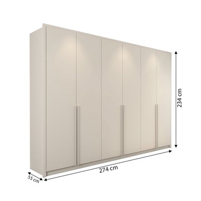 Guarda-Roupa Casal Belchior 6 Portas 6 Gavetas Neve - Panorama Móveis