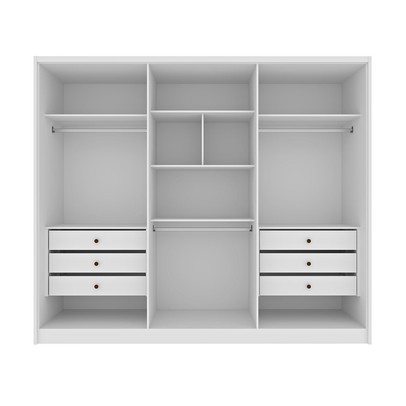Guarda-Roupa Casal Belchior 6 Portas 6 Gavetas Neve - Panorama Móveis
