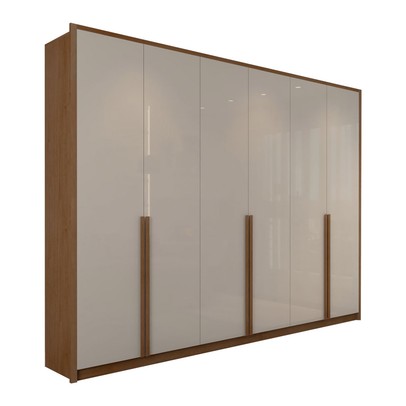 Guarda-Roupa Casal Belchior 6 Portas 6 Gavetas Cinamomo/Off White - Panorama Móveis