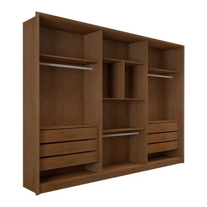 Guarda-Roupa Casal Belchior 6 Portas 6 Gavetas Cinamomo/Off White - Panorama Móveis