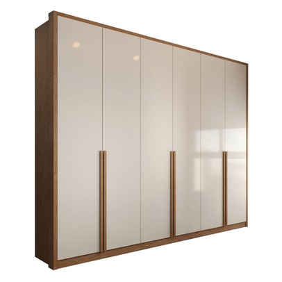 Guarda-Roupa Casal Vinci 6 Portas 6 Gavetas Cinamomo/Off White - Panorama Móveis