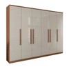 Guarda-Roupa Casal Stamford 6 Portas 4 Gavetas Cinamomo/Off White - Panorama Móveis