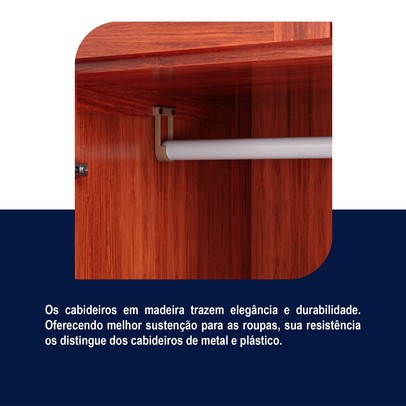 Guarda-Roupa Solteiro Ceará 7 Portas 2 Gavetas 2 Prateleiras com Espelho Mel - Rodmóveis