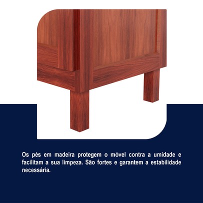 Guarda-Roupa Solteiro Ceará 7 Portas 2 Gavetas 2 Prateleiras com Espelho Mel - Rodmóveis