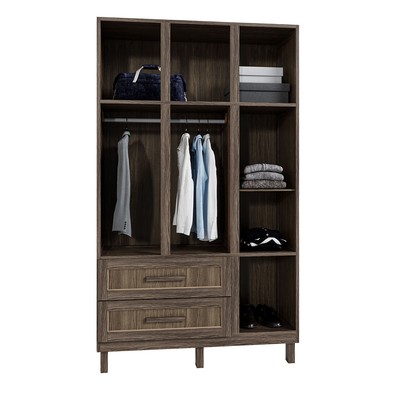 Guarda-Roupa Solteiro Ceará 7 Portas 2 Gavetas 2 Prateleiras com Espelho Imbuia Natural - Rodmóveis