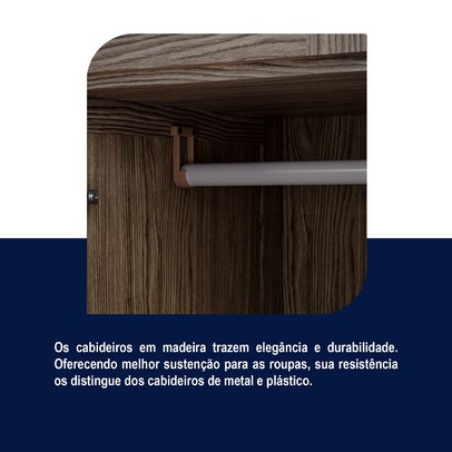 Guarda-Roupa Solteiro Ceará 7 Portas 2 Gavetas 2 Prateleiras com Espelho Imbuia Natural - Rodmóveis